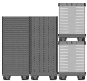 Box TP Contenedor plástico 800x600 mm sistema de retorno de mercancía | Ribawood