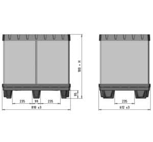 Box TP Contenedor plástico 800x600 mm medidas | Ribawood