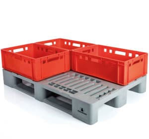 Pallet tipo H1 con cajas E2 l sector cárnico detalle palé