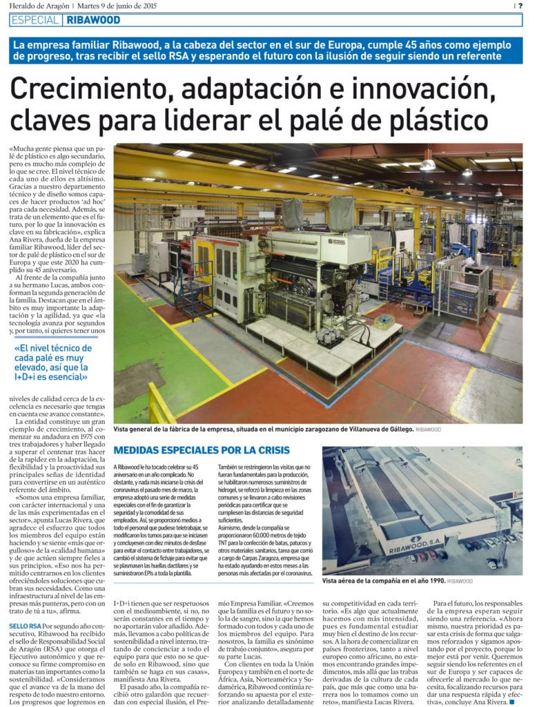 Noticia Ribawood en Heraldo-45 Aniversario