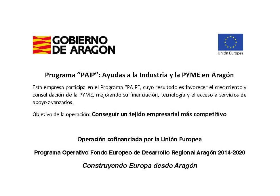 Programa de ayudas a la industria y la PYME en Aragón (PAIP)